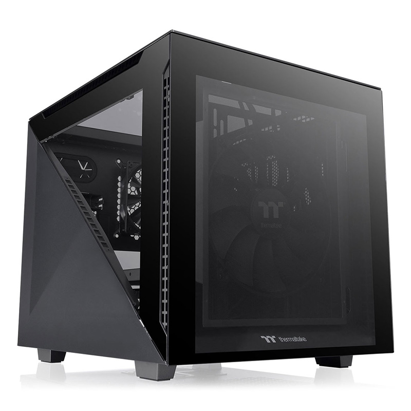 Thermaltake Divider 200 TG Micro-ATX Case - Black (CA-1V1-00S1WN-00)