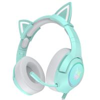 ONIKUMA K9 Green Gaming Headset with Removable Cat Ears