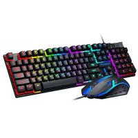 Black Wired Gaming Keyboard Esports Light-Emitting Office Desktop Laptop Wired Film Wired Keyboard