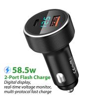 MOREJOY Remax Multiple Protection And Multiple Protocols 58.5W Led Display Super Fast Charger For Car Mobile Usb Type C Charger