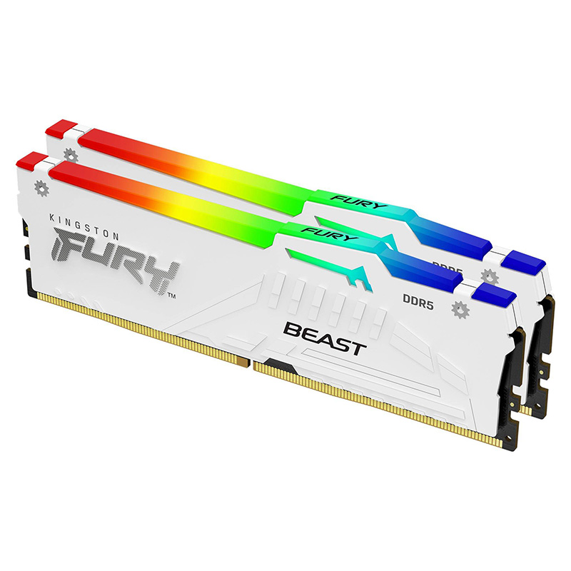 Kingston 32GB (2x16GB) KF560C36BWEAK2-32 Fury Beast RGB 6000MT/s DIMM DDR5 RAM - White