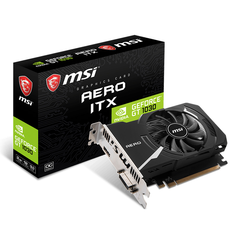 MSI GeForce GT 1030 Aero OC 2G Graphics Card (GEFORCE GT 1030 AERO ITX 2GD4 OC)