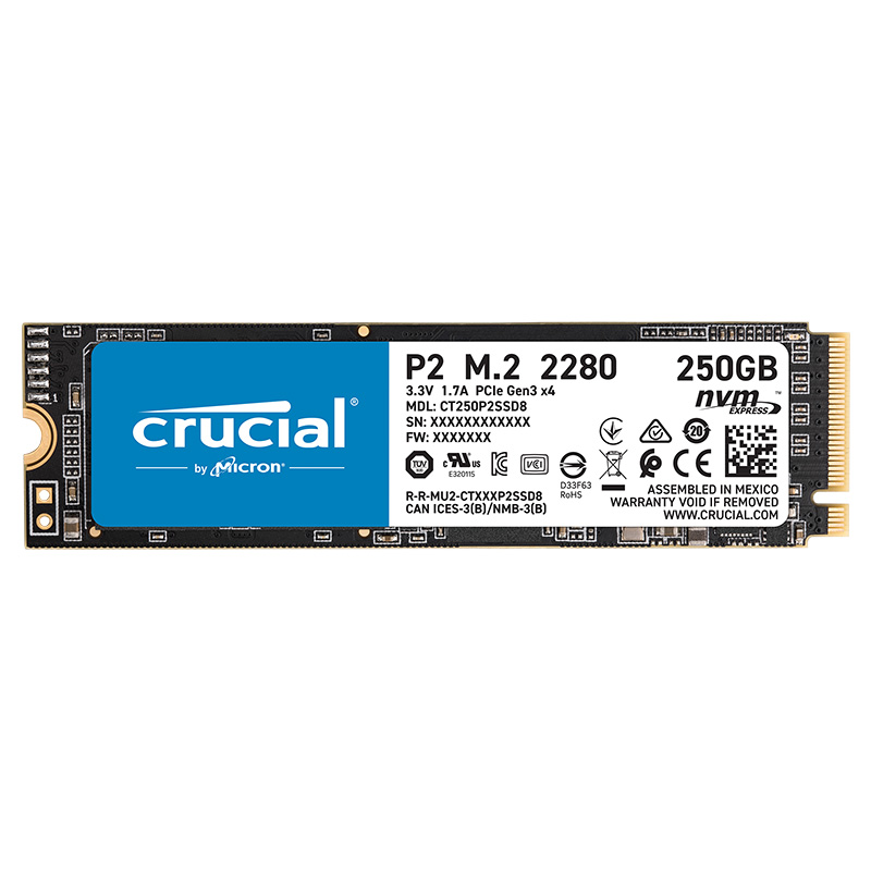 Crucial P2 500GB CT500P2SSD8 PCIe Gen3 M.2 2280 NVMe SSD