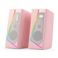 Redragon GS520 Anvil RGB Desktop Speakers, 2.0 Channel PC Computer Stereo Speaker with 6 Colorful LED Modes, Pink
