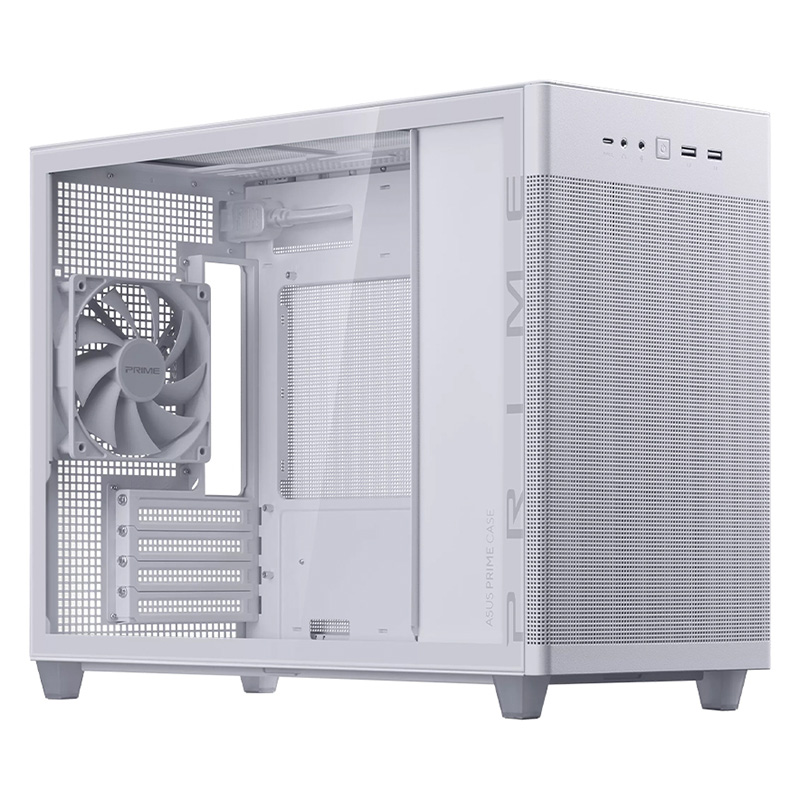 Asus Prime AP201 Tempered Glass Micro ATX Case - White (AP201 ASUS PRIME CASE TG WHITE)