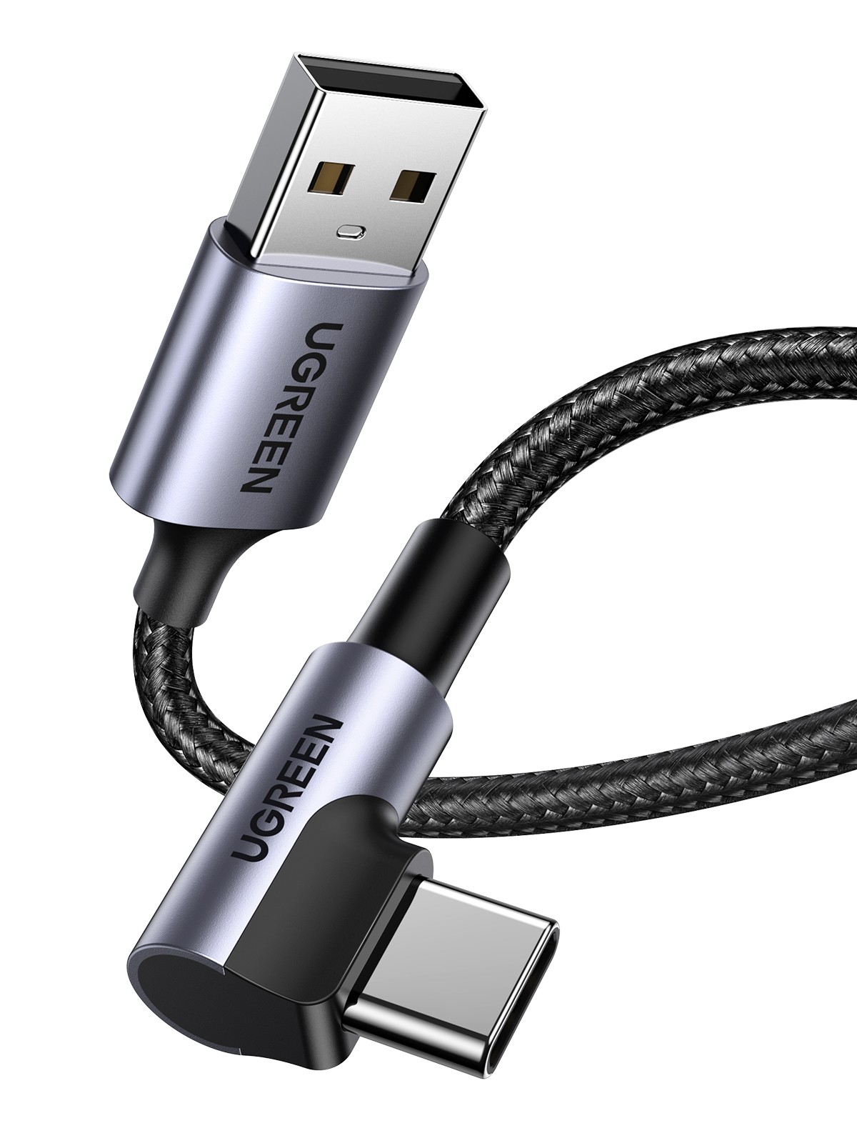 UGREEN Right Angle USB-A to USB-C Cable 1m (Space Gray) - OPENED BOX 73825