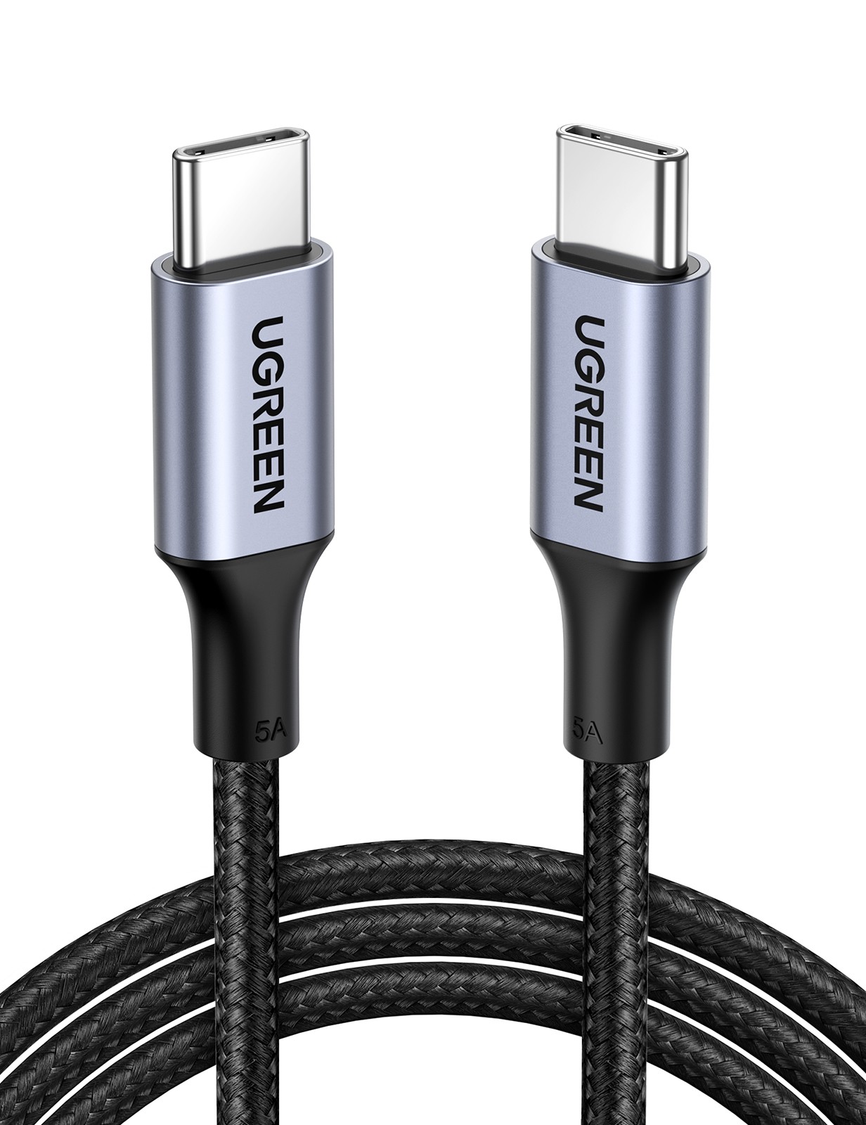 UGREEN USB-C to USB-C 2.0 5A Aluminum Case Charging Cable 0.5m (Space Gray)