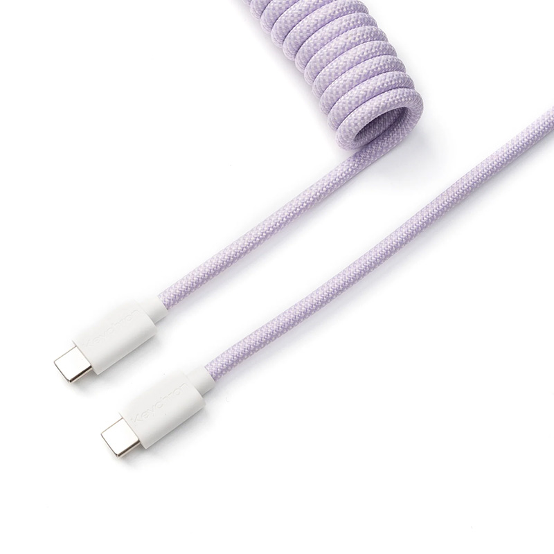 Keychron Coiled Aviator Cable - Light Purple / Straight (Cab-17)