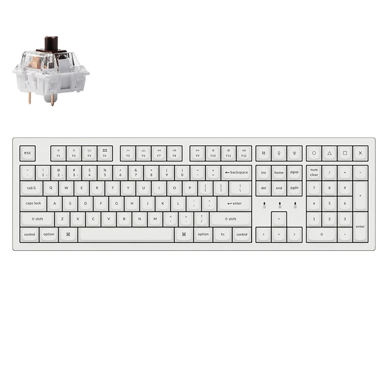 Keychron K10 Pro QMK/VIA Wireless Mechanical Keyboard RGB Backlight (White Keycaps) Keychron K Pro Brown (KBK10PP3BROWN)