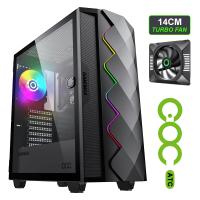 Gamemax Diamond COC Black ATX Mid-Tower  Black Chassis 1x ARGB fan 1x 14CM Turbo COC fan