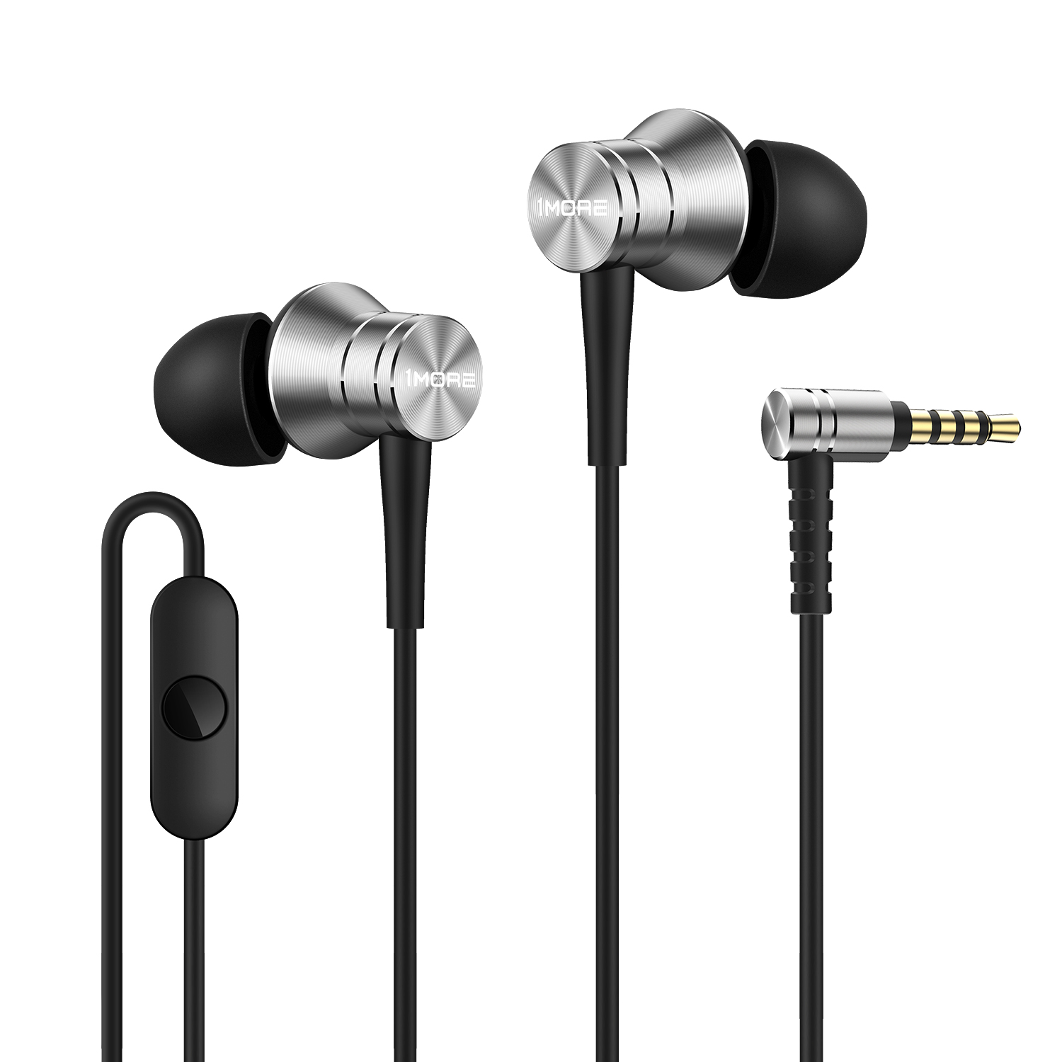 1MORE­ E1009 Piston Fit in-Ear Headphones earbuds earphones with Microphone Silver