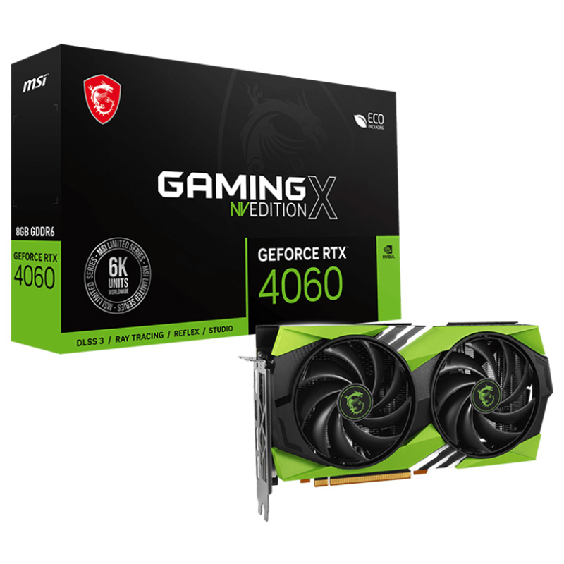 MSI GeForce RTX 4060 Gaming X NV Edition 8G Graphics Card (GeForce RTX 4060 GAMING X NV EDITION 8G)