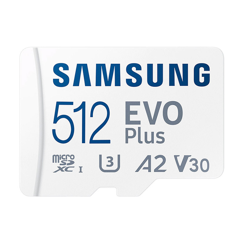 Samsung EVO Plus 512GB U3 V30 A2 MicroSDXC Card with Adapter