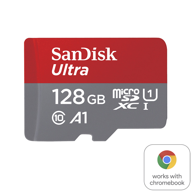 SanDisk Ultra 128GB A1 C10 U1 120MB/s MicroSDXC Card for Chromebook (SDSQUA4-128G-GN6FA)