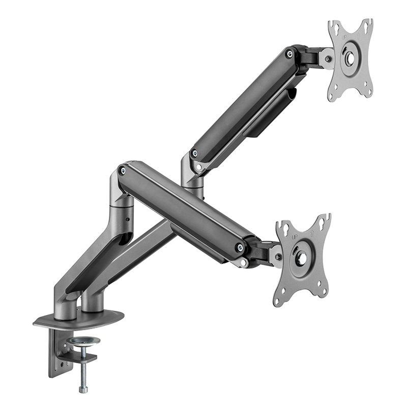 Brateck Dual Monitor Economical Spring-Assisted Monitor Arm for 17in to 32in Monitors - Space Grey (LDT63-C024-B)