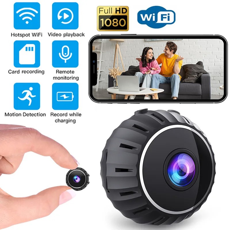 Hidden Camera Mini Camera Security Cameras 1080p HD Video Live Feed Spy Camera WiFi Wireless Camera Nanny Cam Surveillance Camera with Night Vision