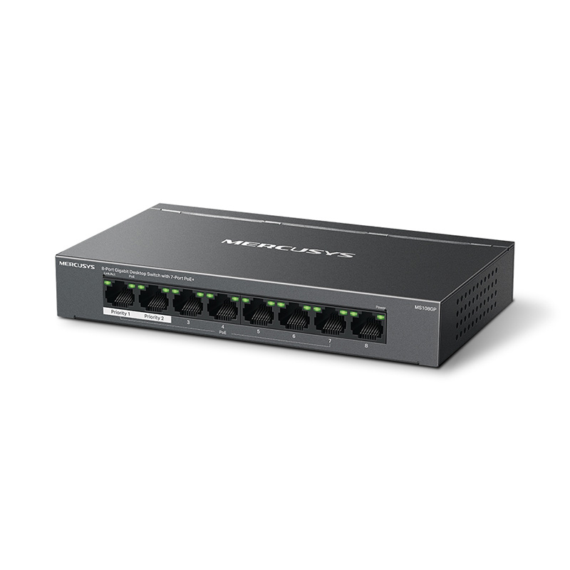 Mercusys MS108GP 8-Port Gigabit Desktop Switch with 7-Port PoE+