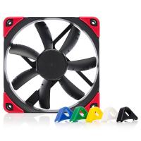 Noctua 120mm 1200RPM PWM Fan with 6 Colour Swappable Anti-Vibration Pads + Chromax Black Swap (NF-S12A-PWM-CH-BK-S)