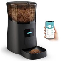 Floofi WiFi 6L Automatic Pet Dog Cat Feeder Bowl App-Enabled Food Dispenser Black