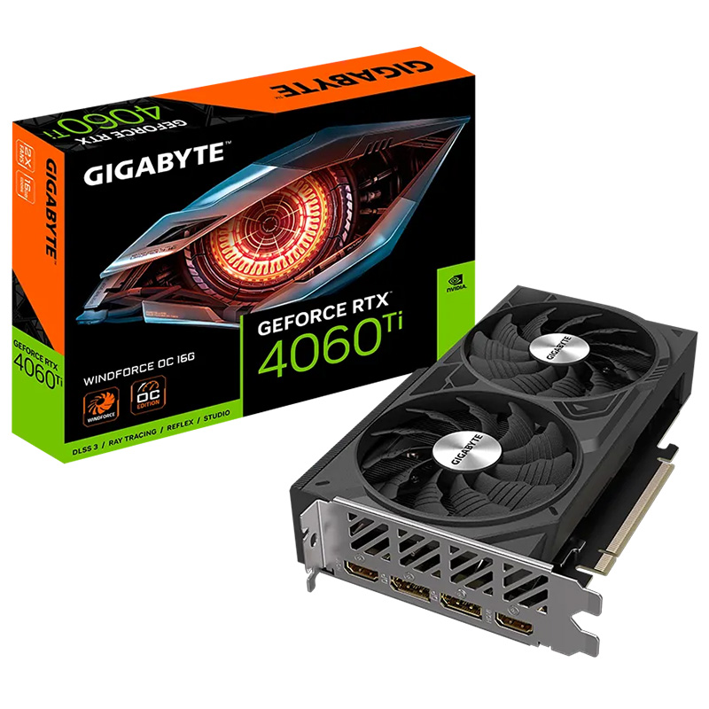 Gigabyte GeForce RTX 4060 Ti Windforce OC 16G Graphics Card (GV-N406TWF2-OC-16GD)