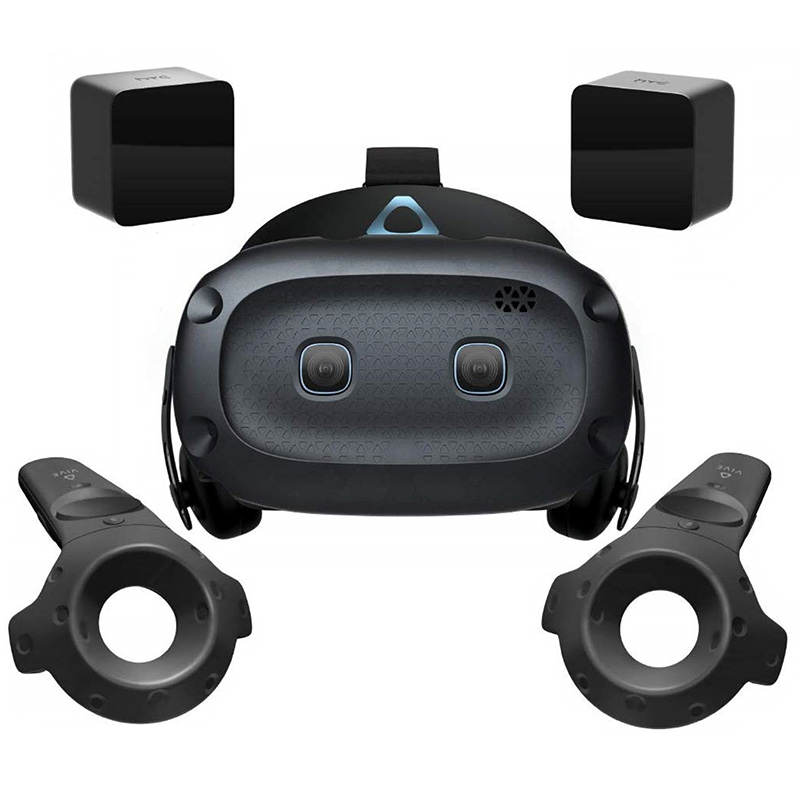 HTC VIVE COSMOS ELITE, COSMOS HMD w/ET FACEPLATE, CONTROLLER 1.0 X 2, BASE STATION 1.0 x 2, CABLE, ADAPTER, CONVERTER