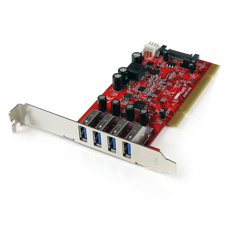 StarTech 4 Port PCI USB 3.0 Card w/ SATA Power - PCIUSB3S4