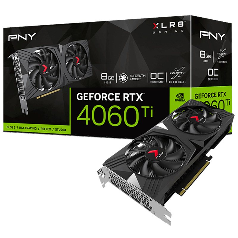 PNY GeForce RTX 4060 Ti Verto Dual 8G OC Graphics Card (VCG4060T8DFXPB1-O)