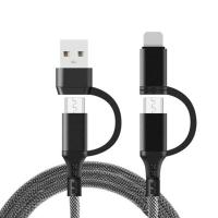 Generic 4 in 1 USB-C to USB-C Braided Cable with USB-A + 8 Pin - Black (CB-4IN1Cable)