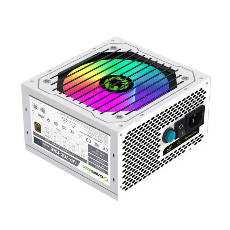 Gamemax 650W RGB Power Supply  Semi-Modular  VP-700-RGB-M White