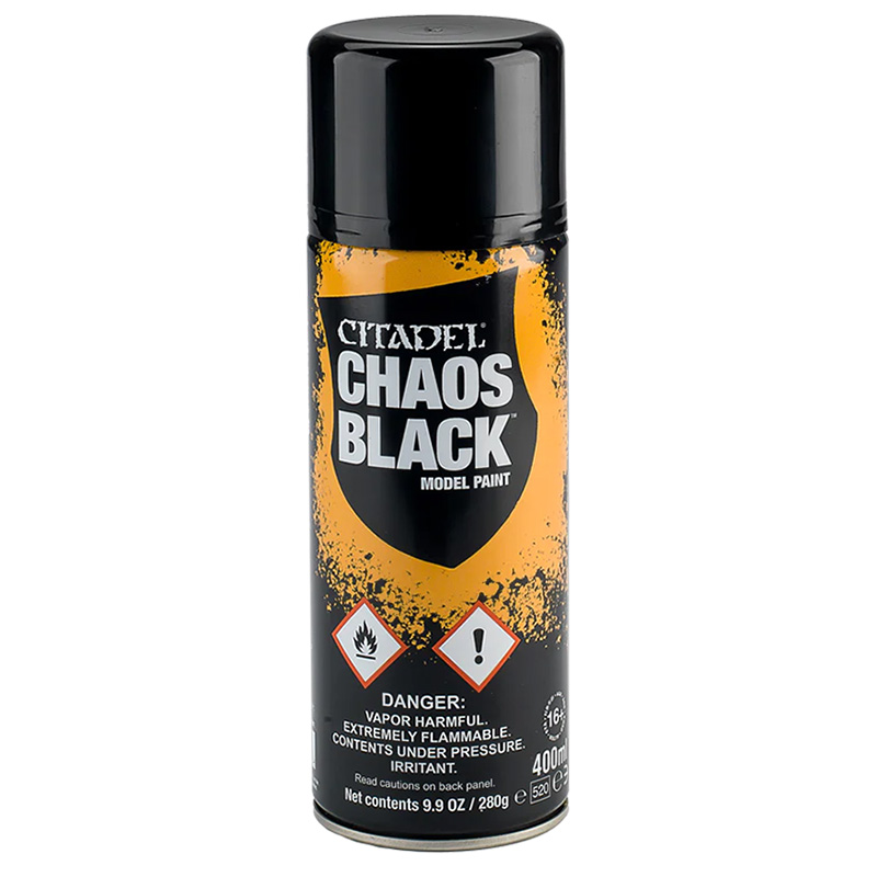 Games Workshop 62-02 Citadel Spray Paint: Chaos Black