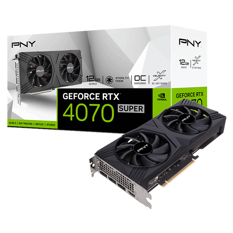 PNY GeForce 4070 Super Verto Dual Fan 12G Graphics Card (VCG4070S12DFXPB1-O)