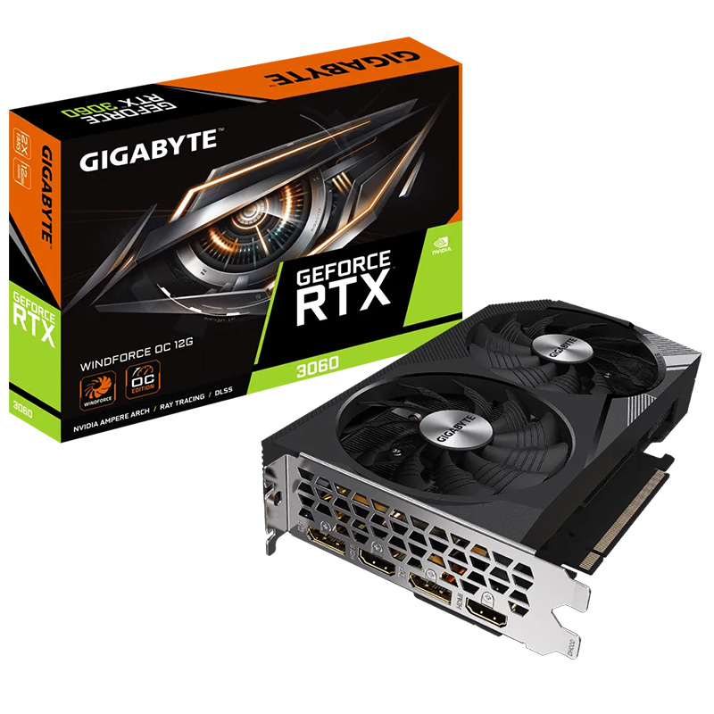 Gigabyte GeForce RTX 3060 WindForce OC 12G Graphics Card (GV-N3060WF2OC-12GD)