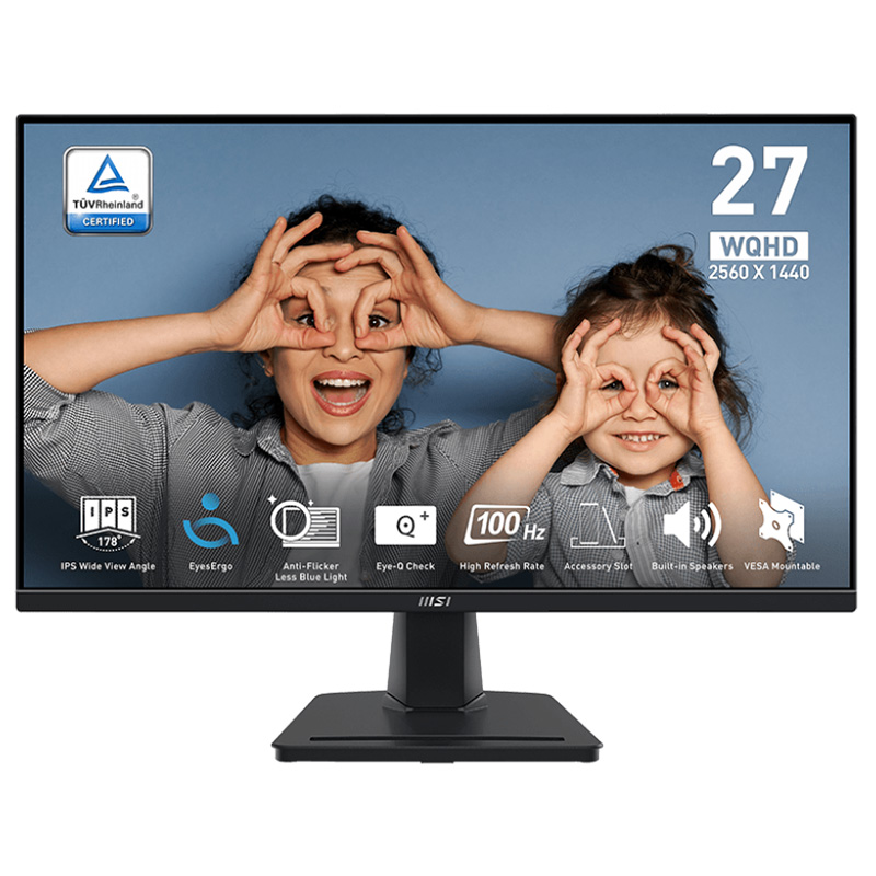 MSI 27in WQHD IPS 100Hz Adaptive-Sync Professional Business Monitor Black with SPK (PRO MP275Q)