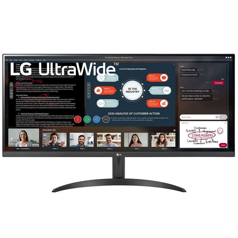 LG 34in FHD 75Hz HDR IPS FreeSync UltraWide Monitor (34WP500-B)