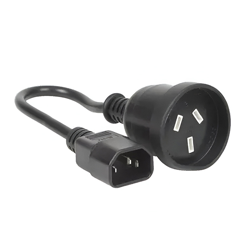 3 Core Power Cord with Mains Socket to IEC-C14 - 15cm (RC-3083)