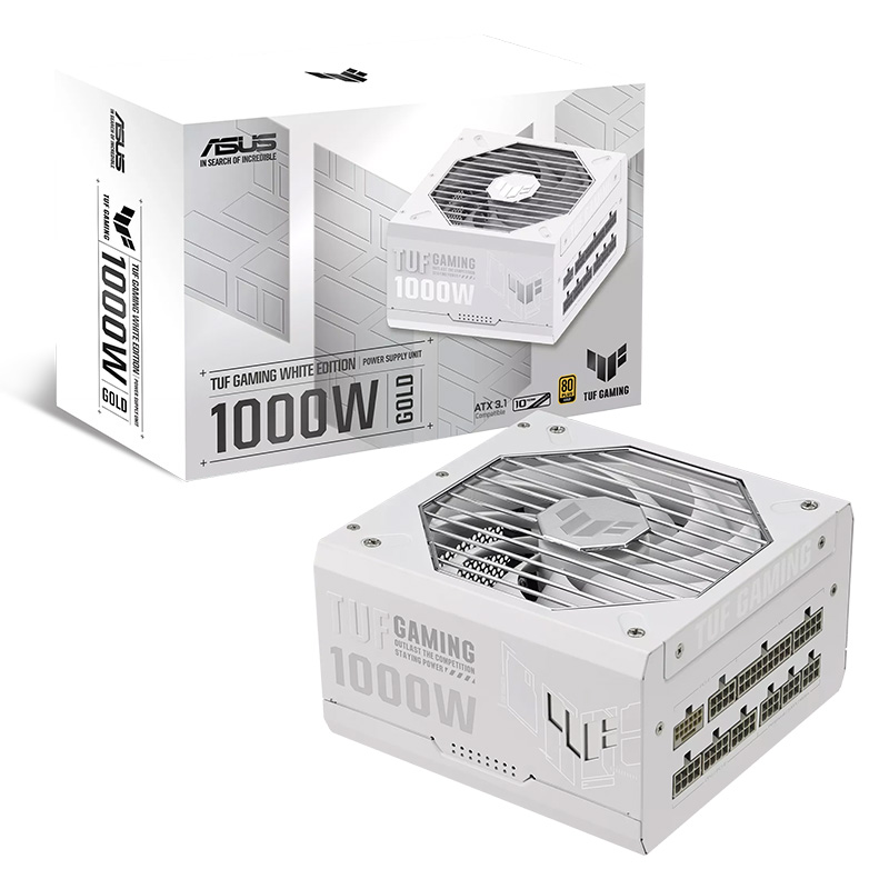 Asus TUF Gaming 1000W 80+ Gold Fully Modular ATX Power Supply - White (TUF-GAMING-1000G-WHITE)