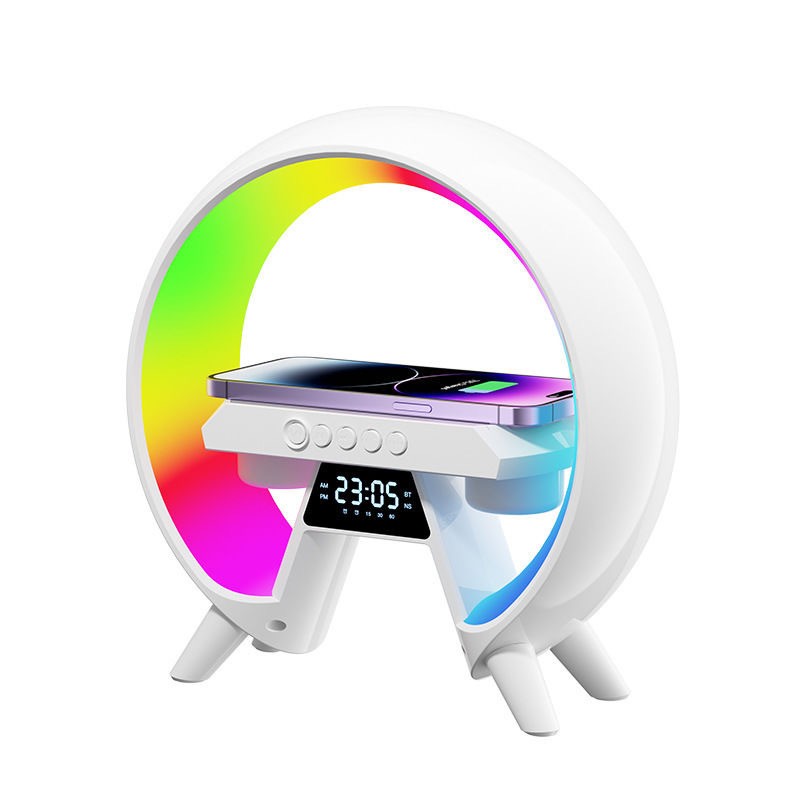 15W Multifunction Wireless Charger Pad Stand Speaker TF RGB Night Light Fast Charging Station for iPhone Samsung Xiaomi Huawei