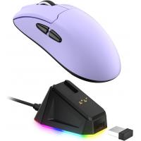 LTC GM022 Superlight 3-Mode Wireless Gaming Mouse with RGB Charging Dock, PAW3395 26K DPI Sensor, 55G Lightweight Ergonomic Bluetooth Gaming Mouse, 5 