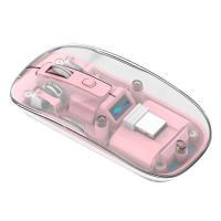 Lenovo Lecoo WA215 Dual-Mode Transparent 2.4G+Bluetooth Mouse - Pink (MW-WS215DM-P)