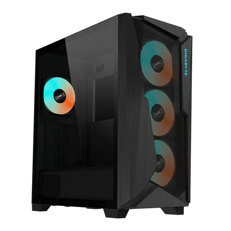 Gigabyte C301 Glass V2 RGB TG Mid Tower E-ATX Case - Black (GB-C301G-DUP)