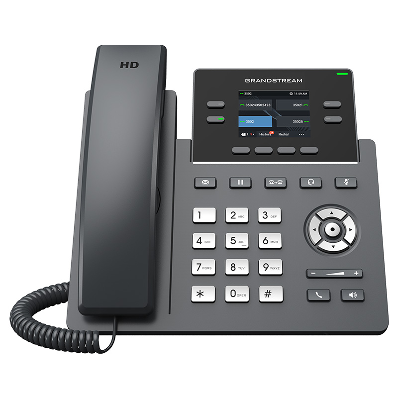 Grandstream 4 Lines 2 SIP Accounts 2.4in Screen, Color WiFi IP Phone (GRP2612W)