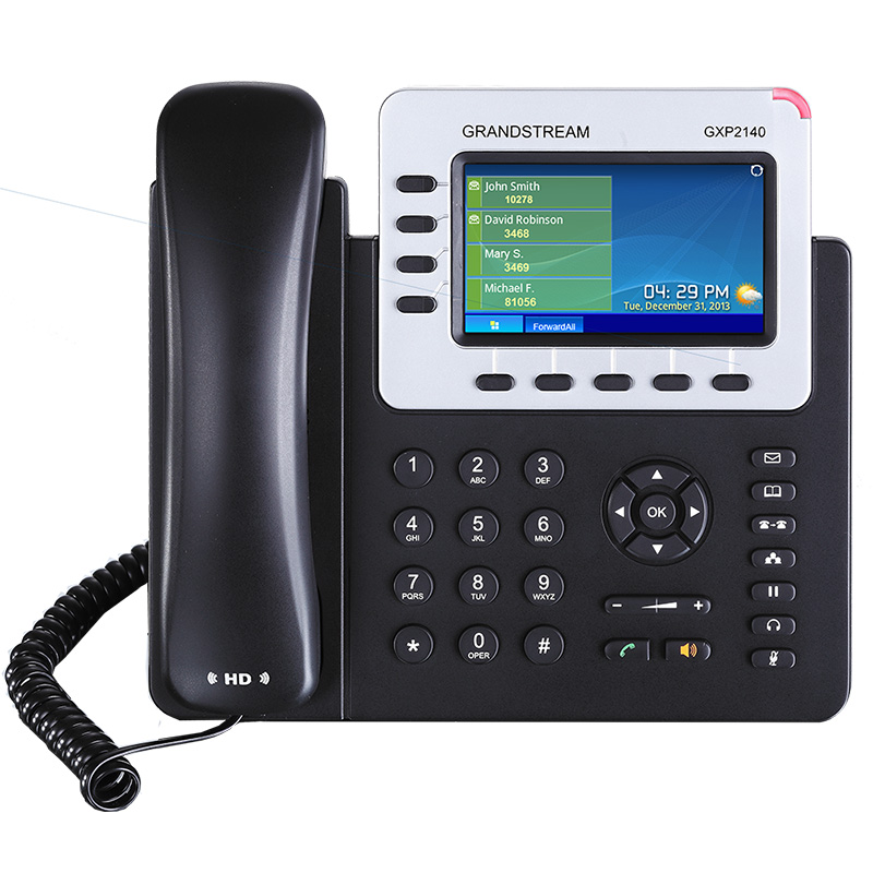 Grandstream 4 Lines 4 SIP Accounts PoE + GigE Color IP Phone (GXP2140)