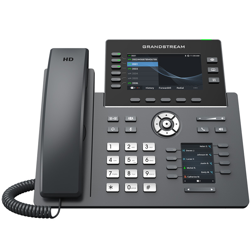 Grandstream 6 Lines 6 SIP Accounts 4.8in + 2.4in Screen PoE IP Phone (GRP2616)