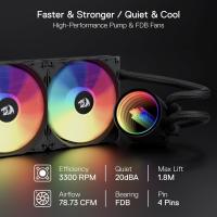 Computer-Parts-Redragon-HL240-ARGB-Liquid-Cooling-System-CPU-Water-Cooler-20-dBA-Quiet-2-x-120mm-PWM-RGB-FDB-Fans-LGA-1700-AMD-AM5-Ready-6