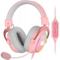 Redragon H510 Zeus-X RGB Pink USB Wired Gaming Headphone Headset - 7.1 Surround Sound 53MM Audio Drivers in Memory Foam Ear Pads