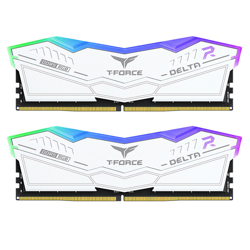 Team 32GB (2x16GB) FF4D532G7200HC34ADC01 T-Force Delta RGB 7200MHz CL34 DDR5 RAM - White