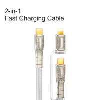 SEEDREAM 2 in 1 6OW Fast Charging Cable Type C to Type C Lightning for Smart Phones iPhone RC-C165 Silver