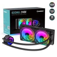 Water-Cooling-GameMax-IecChill-240V-black-Liquid-CPU-Cooler-240mm-Addressable-RGB-PWM-Pump-Fans-250W-TDP-AIO-Water-Cooler-12