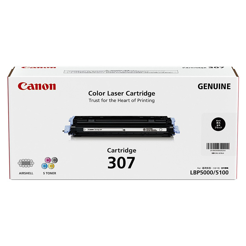 Canon Black Laser Toner Cartridge for LBP5000/5100 (Cart307)