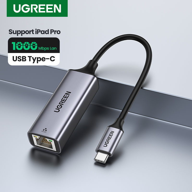 UGREEN USB Type C to 10/100/1000M Ethernet Adapter (Space Gray)